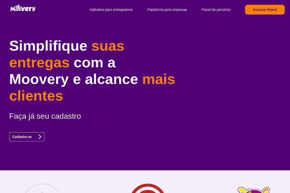 Site do fornecedor de Moovery
