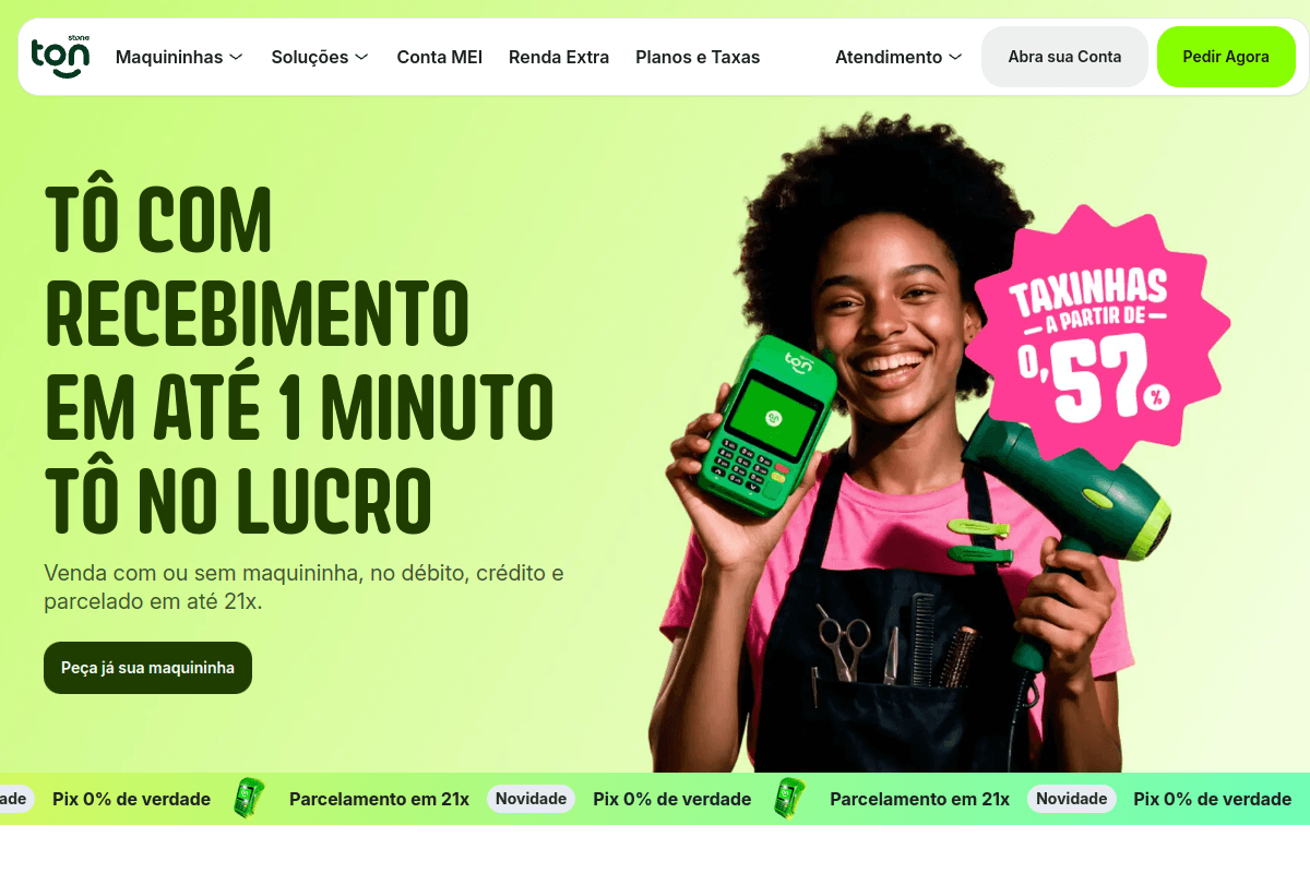 Site do fornecedor de TON