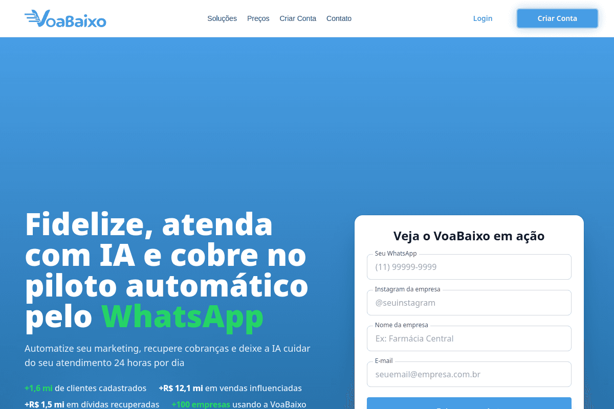 Site do fornecedor de VoaBaixo