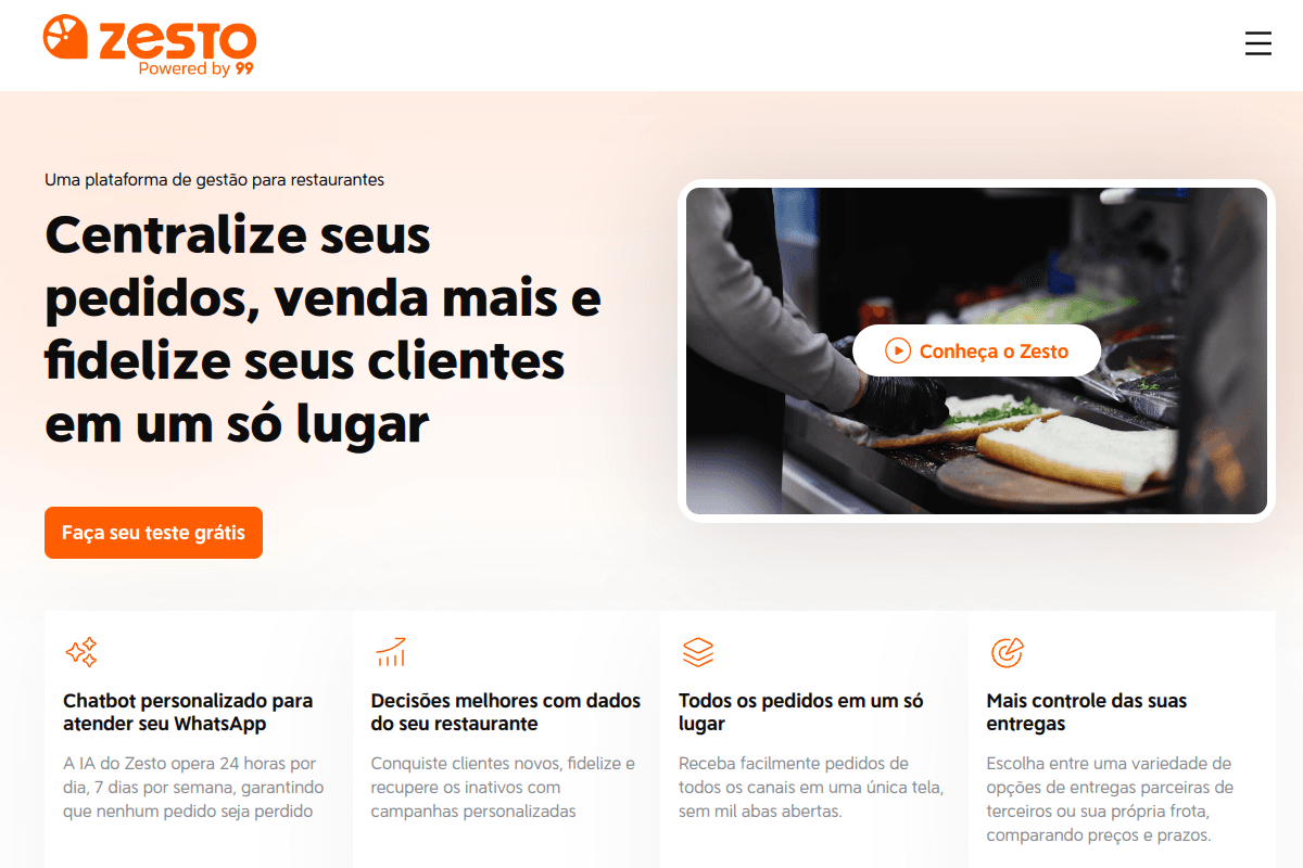 Site do fornecedor de Zesto